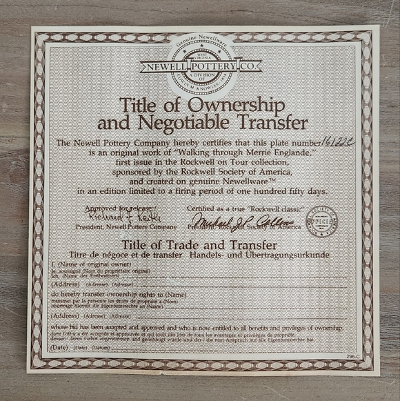 🎨Norman Rockwell Collector Plate, Walking Through Merrie Englande w/ PAPERWORK! - Picture 8 of 16